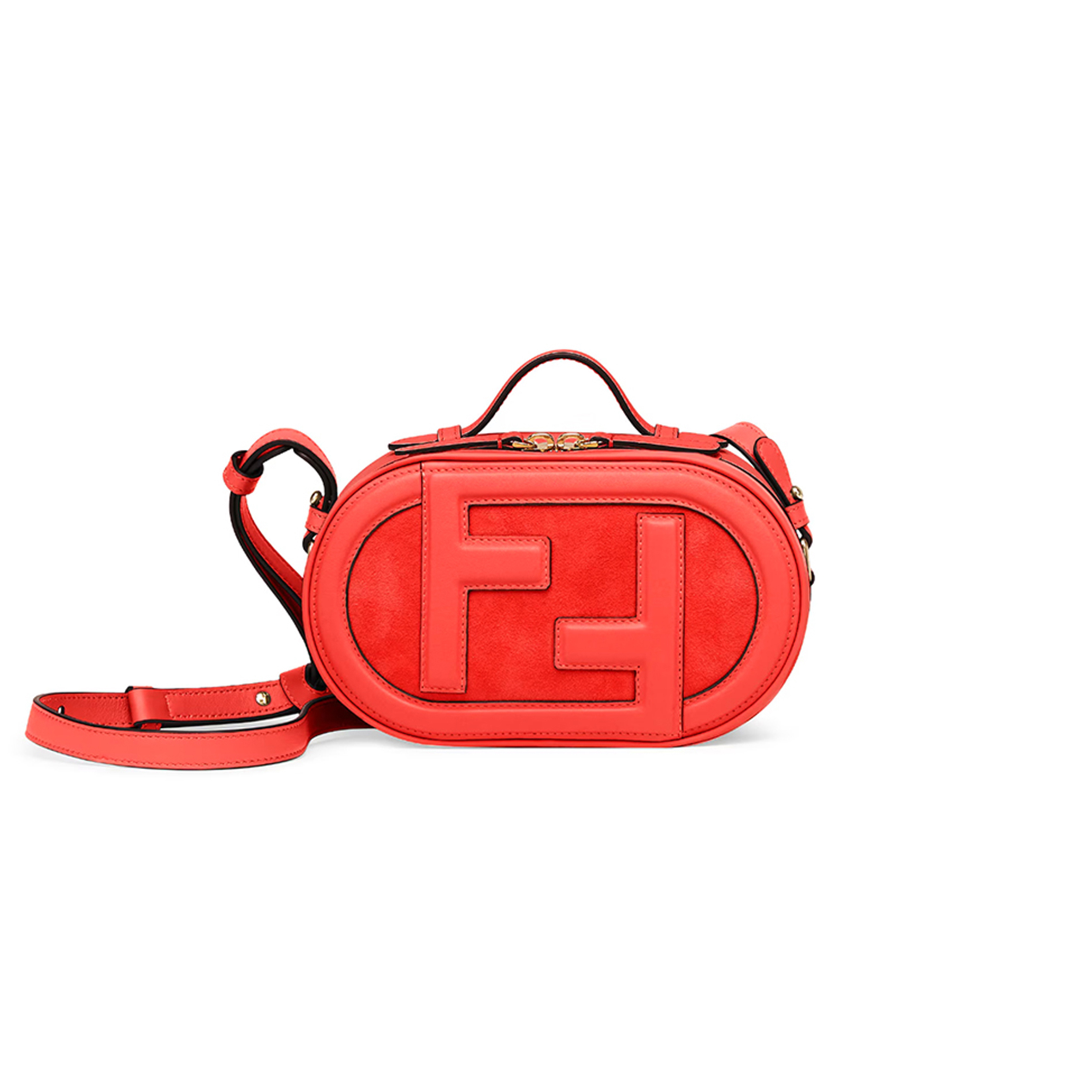 FENDI MINI CAMERA CASE LEATHER RED 8BS058AHSBF0C3Q (21*12.5*7cm)